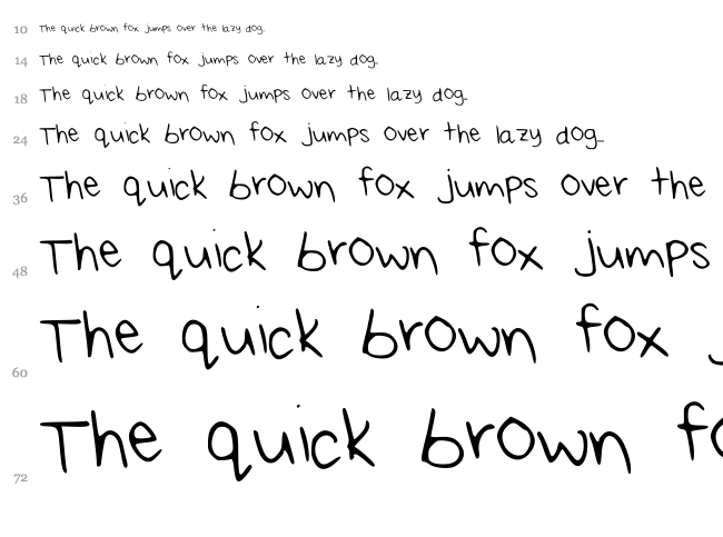 Rei's Handwriting font waterfall